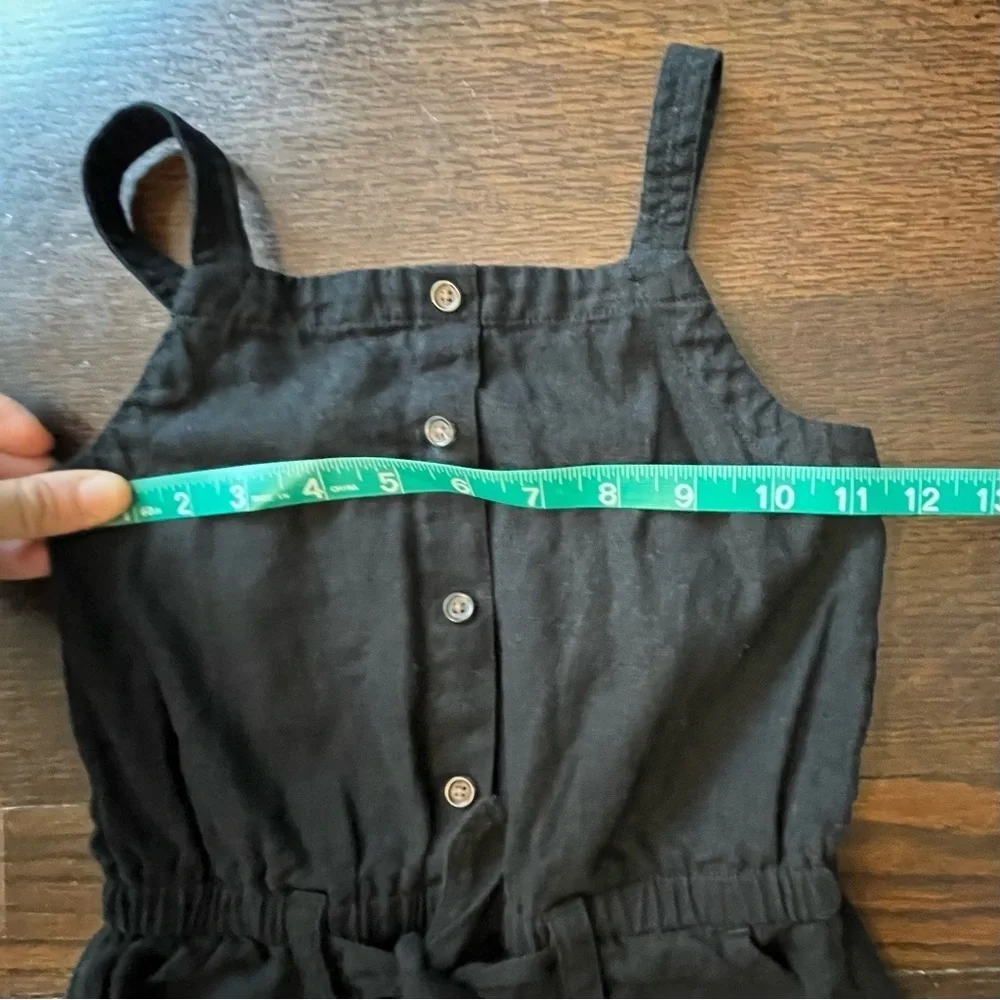 Old Navy Black Linen Girls Romper size small (6-7)